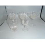 Box of glassware including Wine, Water, Crystal Sherry