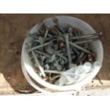 Large Pail of Coach Bolts various sizes
