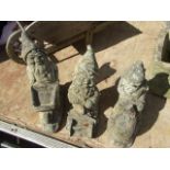 3 Concrete Gnomes 14 inches tall