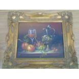 SIGNED PICTURE IN ORNATE FRAME 34CM X 29CM