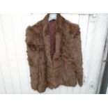 REAL FUR JACKET SIZE 12 "TAUBE"