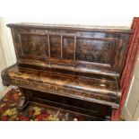 Upright Piano by H Brown Harvest Road Holloway with inlaid front panels. Cherished by previous owner