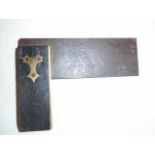 EBONY? AND BRASS T SQUARE 6 INCHES LONG