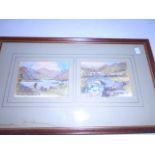 2 WATERCOLOURS SIGNED JOHN BUTTERFILED