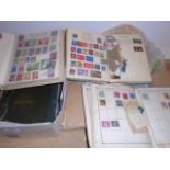 Three School Boy stamp albums of the world cr 1900 - 1970'S and The Lincoln Album stamps of the