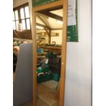 Large Modern Oak Framed Mirror 180 x 70 cm