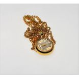 A ladies pendant quartz fob watch on chain by Pierre Nicol
