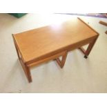 Mid Century Oblong Coffee Table with 2 pull out tables below