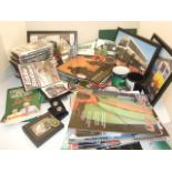 QUANTITY OF EDDIE STOBART MEMORABILIA TO INCLUDE DVDS, CLOCKS, CUFF LINKS ETC