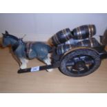 DRAY HORSE WITH CART 17CM TALL