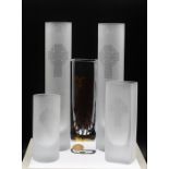 5 hand blown Highbank vases by Crawford Henderson Ltd in original boxes