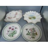 2 Port Meirion botanic garden plates plus 2 Coalport comport stands (1 a/f)