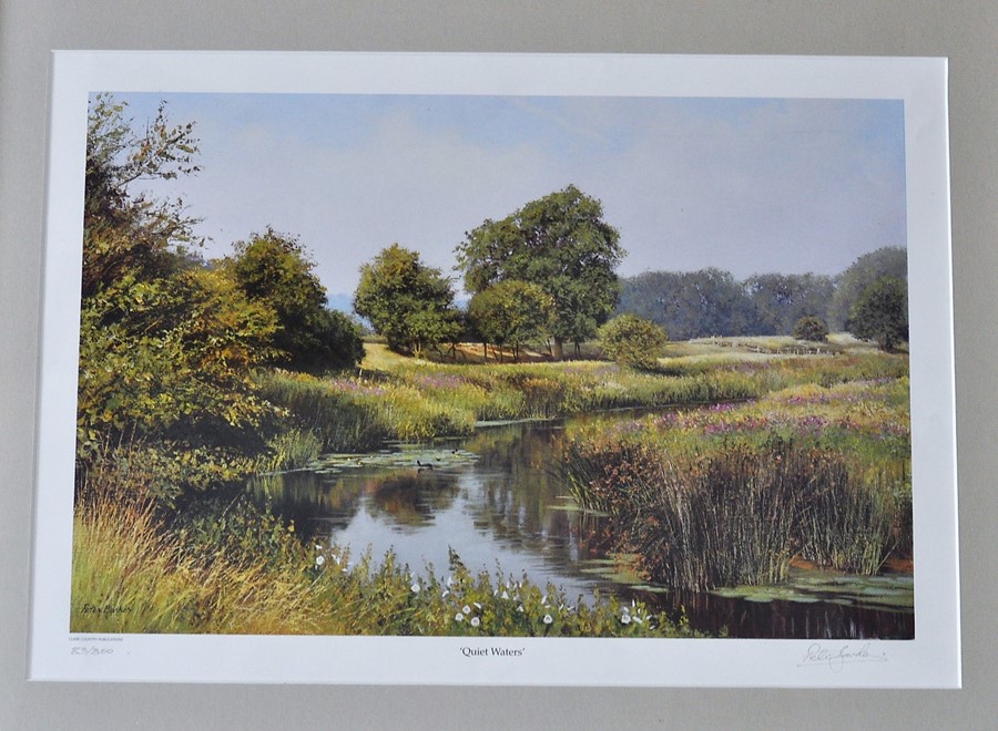 Four pictures to include a signed limited edition Peter Barker (83/350) "quiet waters" sign in - Image 4 of 4