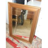 Pine Framed Wall Mirror with Bevelled edge glass 33 x 23 inches