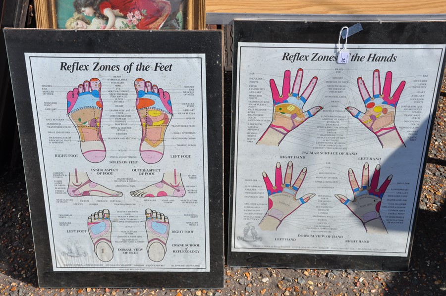 A pair of prints - Reflections on hands and feet, Crane School - modern clip frames