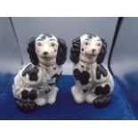 Pair of Staffordshire Spaniels, 10" high