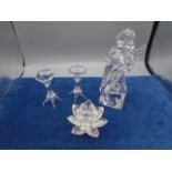 Mixed glassware to incl Mikasa Herald Collection angel with harp, waterlily etc