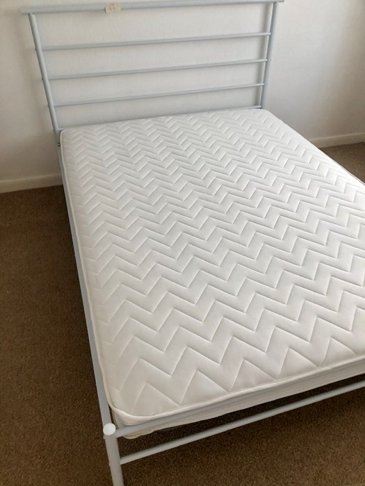Modern Metal Framed Double Bed with Mattress - Image 2 of 2