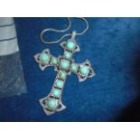 Large Cross with Turquoise stones