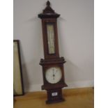 Wall barometer in oak case, 30" high by Joseph Davis & Co, London