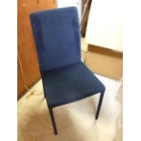 Heals Bronte Plush Velvet Indigo Dining Chair ( 2 in lot ) VAT on this lot