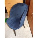 Heals Austin Dining Chair Plush Velvet Indigo Black leg ( 1 chair no box or packaging ) VAT on