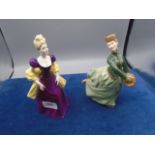 2 Royal Doulton Figurines - 'Grace' HN 2318 and 'Loretta' HN 2337, both 8" high