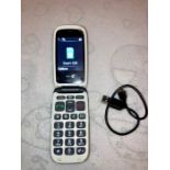 Doro phone easy 611 flip phone with charger lead