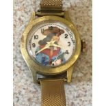 Retro Cow Girl Wrist Watch (second hand is a ticking pistol ) Swiss Mechanical Movement