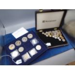 A collection of 10 Diamond Jubilee coins - 4 x 50p, 2 x £5, 3 x Crowns, 1 x £2, South Georgia and