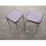 Pair of Retro Cromaline Stools for reupholstery 19 inches tall