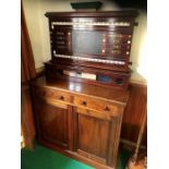 Cox & Yeman Antique Mahogany Snooker room cabinet with score board