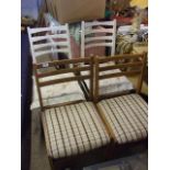 2 Pairs of Ladder Back Chairs for reupholstery