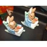 2 Cast Iron Rabbit Door Stops