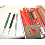Box of assorted Pencils including Papermate , Platignum & Fyne Poynt