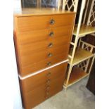 Pair of Retro 5 Draw Chests