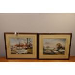 A pair of prints after Rowland Hilder.