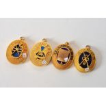 4 in lot - a metal gilt P.P Grand Deacons collar jewel for Cheshire, a metal gilt P.P Grand