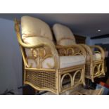 Bamboo Conservatory Suite 2 chairs & sofa & 3 non matching tables