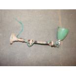 Vintage Machinists Angle Poise Lamp with Green Enamel Shade