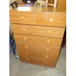 Retro 2 Short over 5 Long Chest of Drawers stamped DDR on back