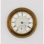Brass reeded deck clock movement on a porcelain dial by the Elgin National Watch Co No. 322449
