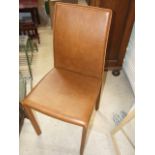 Heals Byron Caramel Leather Dining Chairs ( pair ) VAT on this lot