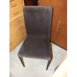 Heals Bronte Plush Velvet Ashphalt Dining Chair ( 2 in lot ) VAT on this lot