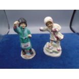 2 Royal Worcester Figurines - 'December' and 'February', both 6" tall