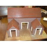 Vintage Wooden Dolls House ( house is 24 inches wide 16 tall )