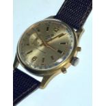 A 1960's Lings chronograph mechanical movement gold plated wristwatch
