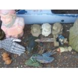Assorted Garden Ornaments , concrete , resin & wood
