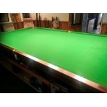 Burroughs & Watts Billiards Table 12 x 6 feet with welsh slate Base and mahogany frame. Originally