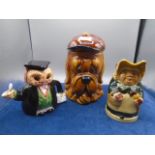 Mixed lot of vintage collectables to include P&K Basset Hound Biscuit Barrel, 'Betsy' toby Jug by